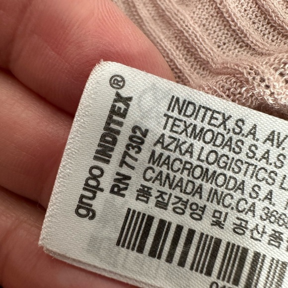 Zara lace knit wrap maxi dress dusty pink size S - Picture 12 of 14